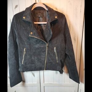 Iris Double-Breasted Corduroy Moto Jacket